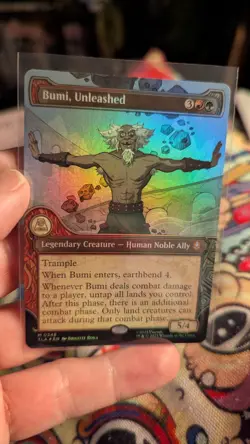 1x Bumi Unleashed FOIL Showcase NM - Magic MTG TLA Avatar x1 - Image 1