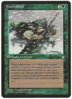 MTG Snowblind Ice Age Rare MP - Image 1