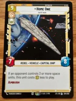 STAR WARS UNLIMITED TCG JTL LEGENDARY CARD: HOME ONE - ON MY MARK - Image 1
