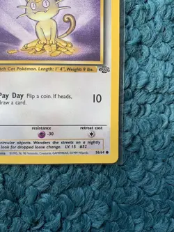 1st Edition MEOWTH 56/64 Jungle Set - Pokemon WOTC Vintage Card - NM - Image 4