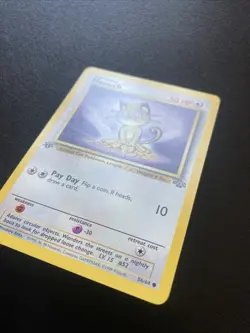 1st Edition Meowth 56/64 - Jungle - LP Vintage Pokemon Card TCG - Image 2