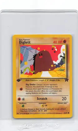 Diglett 52/82 - 1ST EDITION - TEAM ROCKET - VINTAGE WOTC POKEMON CARD - NM/LP - Image 1