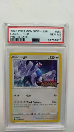 Pokemon Card - Lugia holo prerelease 2020 PROMO SWSH069 PSA 10 Gem mint BSP - Image 1