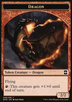 Magic the Gathering MTG Token - Dragon (8) Eternal Masters LP - Image 1