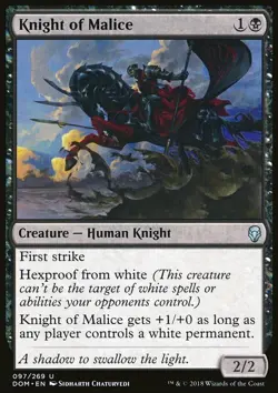 Magic the Gathering MTG Knight of Malice (97) Dominaria LP - Image 1