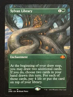 1x MTG Sylvan Library (Borderless) - Dominaria Remastered (DMR) #441 - Magic - Image 1