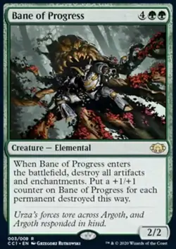 Magic the Gathering MTG Bane of Progress (3) Commander Collection Green NM - Image 1