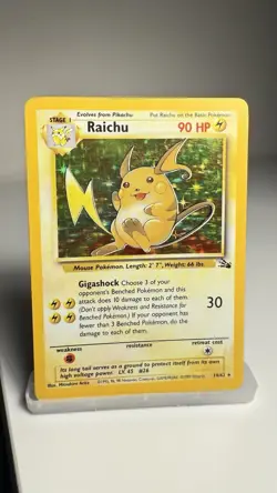 Raichu 14/62 Fossil Holo Rare Vintage 1999 WOTC Pokemon TCG LP - Image 1