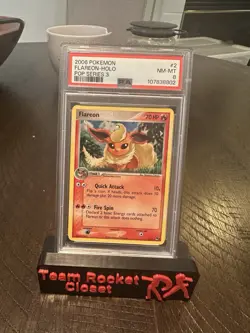 Pokemon Flareon Holo Pop Series 3 2/17 PSA 8 NM-MT - Image 1