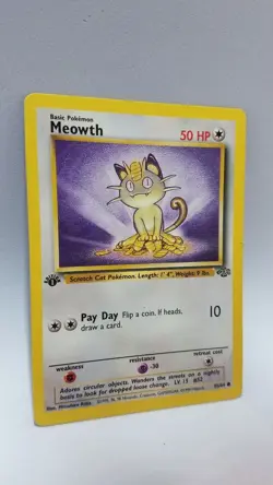 POKEMON TCG 1ST EDITION MEOWTH 56/64 JUNGLE LP - Image 2