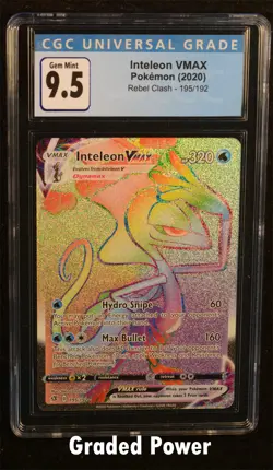 Pokemon Rebel Clash Inteleon VMAX CGC 9.5 Full Art Holo (9310) 195/192 - Image 1