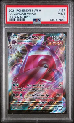 2021 Pokemon SWSH FA/Gengar VMAX Fusion Strike #157 PSA 9 Mint 🔥 - Image 1