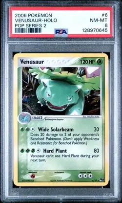 PSA 8 2006 POKEMON POP SERIES 2 #6 VENUSAUR-HOLO POP SERIES 2 - Image 1