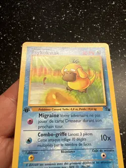 Carte pokemon wizard fossile edition 1 ed1 francais vf fr Psykokwak 53/62 - Image 3