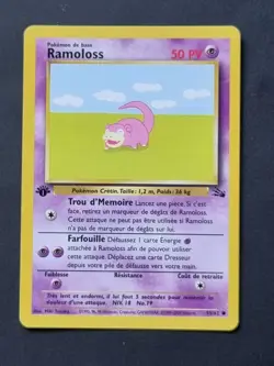 Ramoloss 55/62 Edition 1 Carte Pokemon Fossile francais 1ere edition Fr VF - Image 1