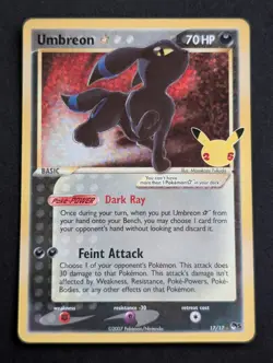 Umbreon 17/17 Celebrations: Classic Collection Holo Pokemon TCG NM - Image 1