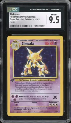 1999 Pokemon GERMAN 1st Edition Base Set Simsala-Alakazam Holo 1/102 CGC 9.5 - Image 1