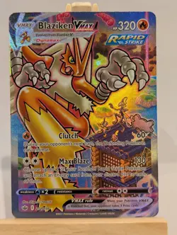 Custom Fan Art Blaziken Vmax Rapid Strike High Quality Custom Card Foil Finish - Image 1