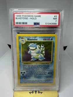 Pokemon Card PSA 7 Blastoise Holo Unlimited Base Set 1999 WotC 2/102 - Image 3