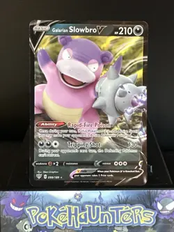 Pokemon Card Galarian Slowbro V 099/189 Half Art Darkness Ablaze Near Mint - Image 1