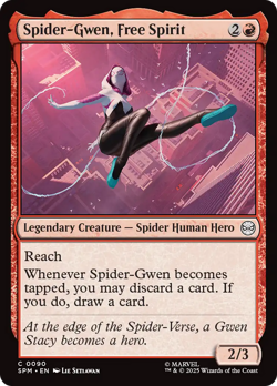 Spider-Gwen, Free Spirit #90 Near Mint FOIL SPM Marvel's Spider-Man Magic MTG - Image 1
