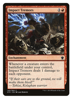 MTG - 1 x Impact Tremors - Red Enchantment - Dragons of Tarkir (DTK) - NM - Image 1