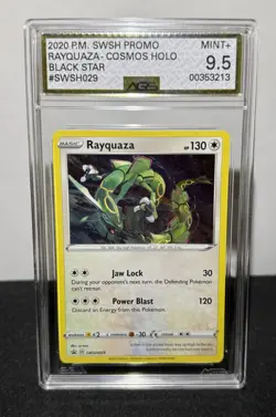 Pokemon Sword & Shield Black Star Promo Rayquaza SWSH029 AGS Mint+ 9.5 Holo 2020 - Image 1