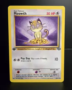 Pokemon TCG - MEOWTH - 1ST EDITION - 56/64 - WOTC - JUNGLE (1999) - LP - Image 1