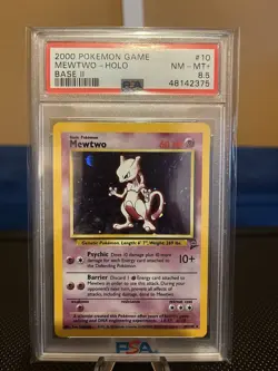 2000 POKEMON GAME MEWTWO - HOLO BASE II PSA 8.5 - Image 1