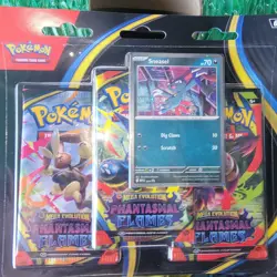 Pokemon TCG Mega Evolution Phantasmal Flames 3 Pack Blister Sneasel Promo NEW 🔥 - Image 1