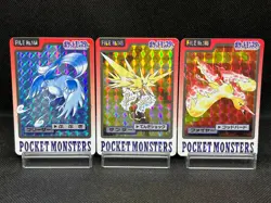 (LP/MP) Articuno Zapdos Moltres Carddass 1997 144 145 146 Japanese Pokemon Card - Image 1