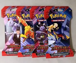 Destined Rivals Sleeved Booster Packs FULL PACK ART SET Pokemon SEALED Set Of 4 - Image 1