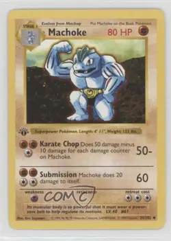 Machoke Shadowless 1st Ed. Pokemon Base Set #34 1999 - Image 1