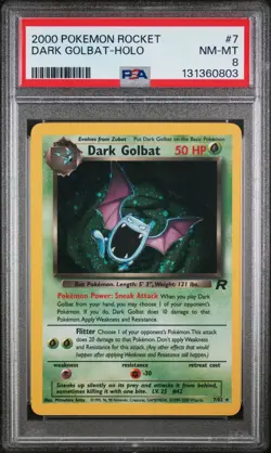 2000 POKEMON ROCKET #7 DARK GOLBAT-HOLO - PSA 8 - Image 1