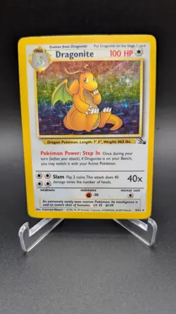 Pokemon TCG 1999 Fossil Dragonite Holo Rare Card Unlimited #4/62 Vintage - Image 1