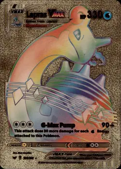 Lapras Vmax Gold Foil TCG Pokemon Card Fan Art 320HP - Image 1