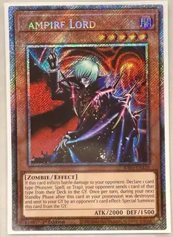 Yugioh! 1x Vampire Lord RA03-EN128 Platinum Secret Rare 1st Ed NM - Image 1
