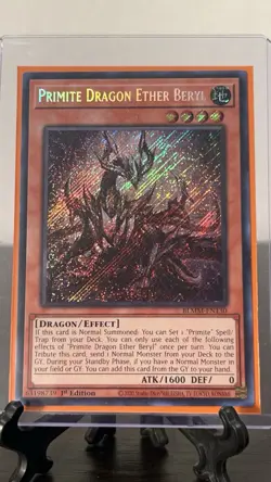 Yu-Gi-Oh TCG Primite Dragon Ether Beryl BLMM-EN130 Secret Rare 1st Edition - Image 1