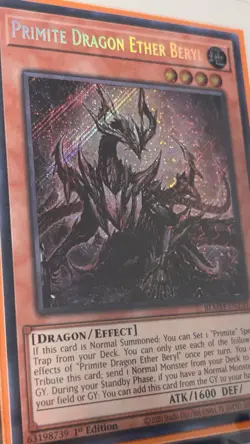 Yu-Gi-Oh TCG Primite Dragon Ether Beryl BLMM-EN130 Secret Rare 1st Edition - Image 2