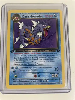 1998 Dark Gyarados Non-Holo Rare Pokemon TCG Card 25/82 First Edition NM - Image 1