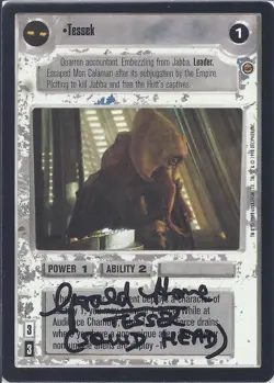 Star Wars CCG - Gerald Home † (Tessek) - signed card - autograph - Image 1