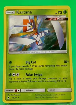 Kartana 19/214 (NM, Pokemon Card, Unbroken Bonds, 2019, Grass, Holo Rare) - Image 1