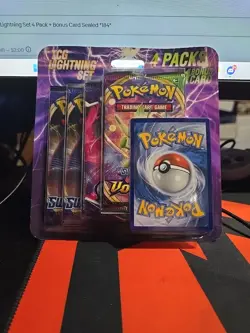 Pokemon TCG Lightning Set 4 Pack + Bonus Card Sealed *184* - Image 1