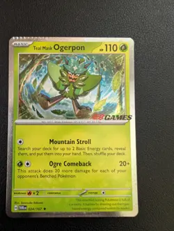 CRIMP ERROR Teal Mask Ogerpon MINT 024/167 EB Games Pokemon Card Cosmos Holo - Image 1