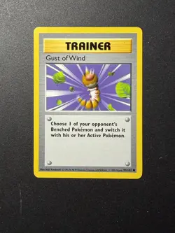 Pokemon TCG Gust Of Wind Base Set 93/102 Regular Shadowless Card - Image 1