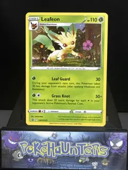 Pokemon Card Leafeon SWSH191 SWSH Black Star Promo Holo HD Swirl Near Mint 3 - Image 1