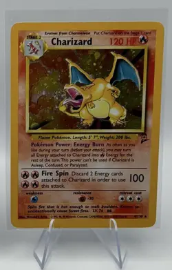 Pokemon TCG Charizard Base Set 2 Holo Rare Card 4/130 LP/LP+ Condition - Image 1