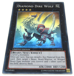 Diamond Dire Wolf YuGiOh CT10-EN012 Super Rare Limited Edition TCG Holo Card - Image 1