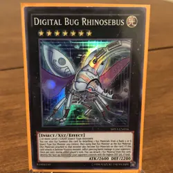 Yugioh Digital Bug Rhinosebus Super Rare Holo Card SHVI-EN056 TCG Konami NM - Image 1