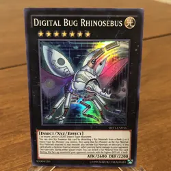 Yugioh Digital Bug Rhinosebus Super Rare Holo Card SHVI-EN056 TCG Konami NM - Image 2